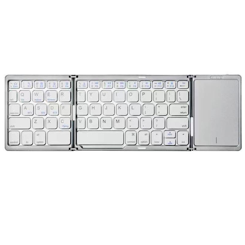 Foldable Keyboard Portable Ultra-thin Wireless Mini Bluetooth Keyboard with Touchpad Three-mode Three-channel Keyboard
