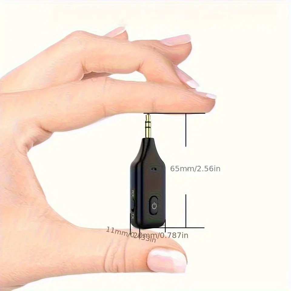 3-in-1 Wireless Wireless Receiver Transmitter with AUX Input/Output, Wireless Adapter Suitable for Car Stereo, PC, TV, Projector, Smartphone, Tablet, Computer, Audio System, Audio Converter for Stereo Music Streaming