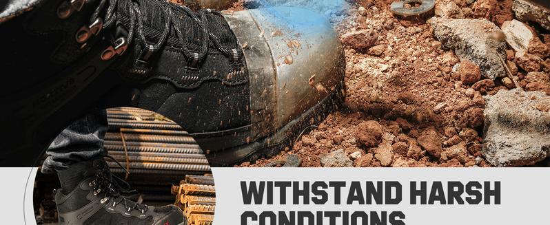 NORTIV 8 Men's Steel-Toe Work Boots - Breathable & Durable, Slip-Resistant, Round Toe, Cuban Heel Comfortable Walking Shoes Boy Closed