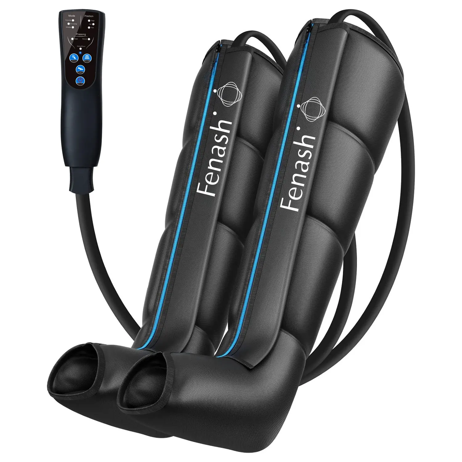 Professional Air Compression Leg Massager, 2 Pairs Full Compression Boots with 3 Adjustable Intensities, Dynamic Sequential Massage for Circulation Improvement & Post-Workout Recovery