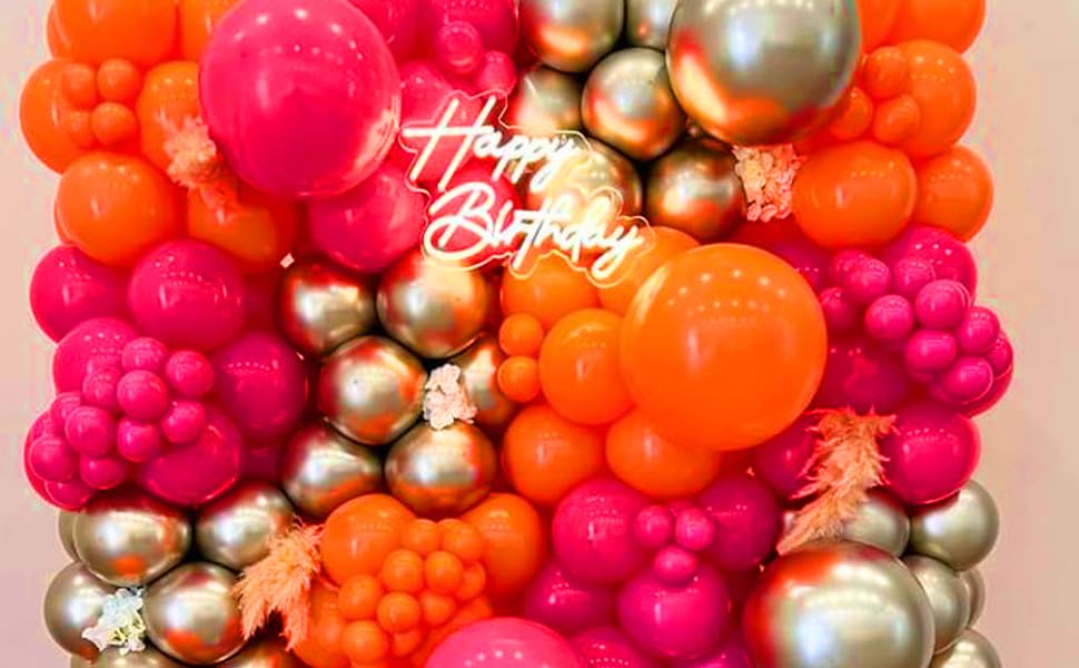 139Pcs Pink and Orange Balloons Garland Arch Kit, Pink Orange Metallic Gold Party Balloons For Birthday Wedding Tropical Party Supplies Summer Party Decorations 139Pcs Pink and Orange Balloons Garland Arch Kit, Pink Orange Metallic Gold Party Balloons For Birthday Wedding Tropical Party Supplies Summer Party Decorations