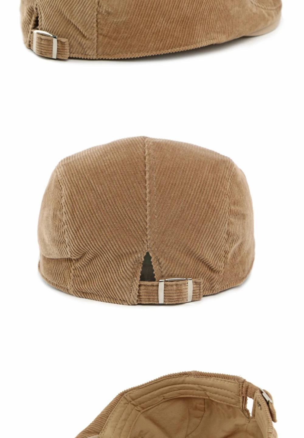 HT4977 Berets Autumn Winter Caps for Men Women Artist Painter Corduroy Beret Hat Male Female Ivy Flat Cap Adjustable Beret Caps