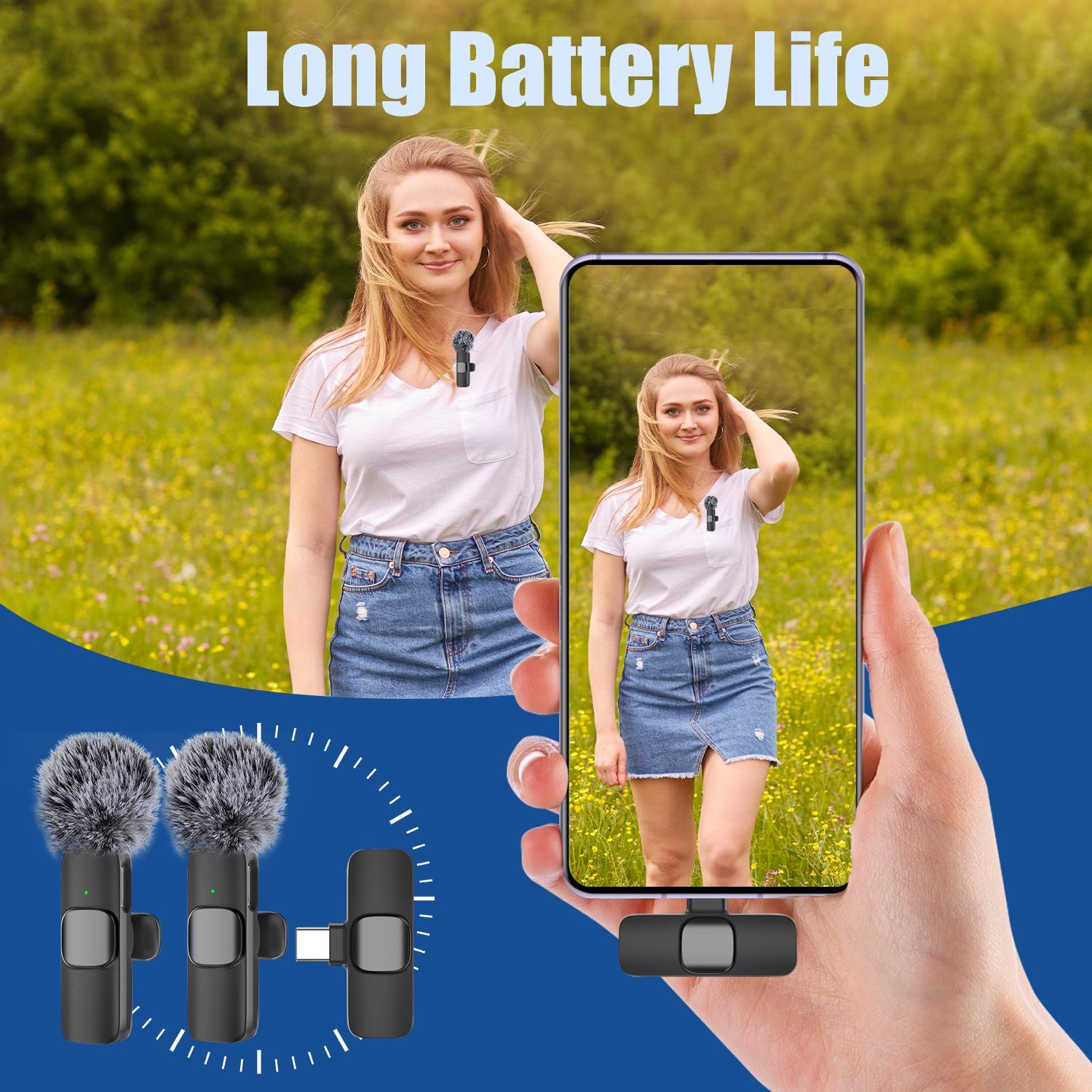 Clip-On Microphone with Type-C and USB Support, Noise Reduction for Clear Audio, Ideal for Recording and Streaming