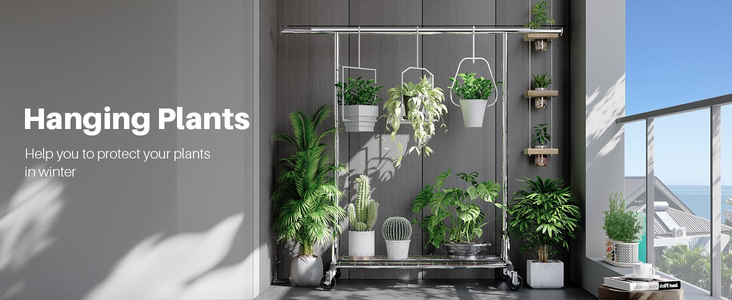 Clothing Garment Rack Capacity 525LBS Clothing Racks on Wheels Rolling Clothes Rack for Hanging Clothes Heavy Duty Collapsible Commercial