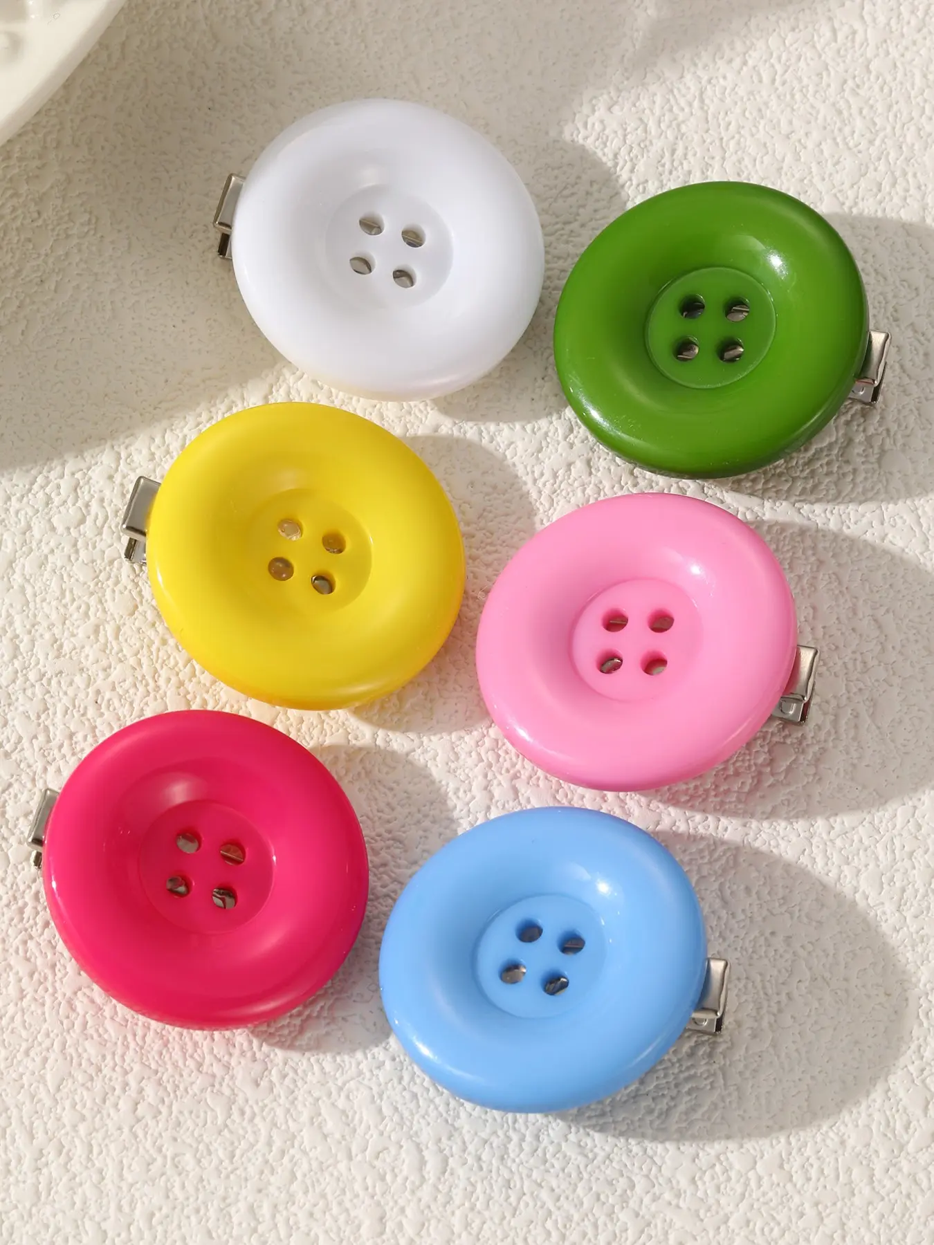 Macaron Solid Button Hair Clip for Women, Dopamine Colorful Large Side Bang Clip, 6/12 Pcs Set, Elegant Heart Design, Sweet Girl Hairstyle Accessory, Hair Clips Cute