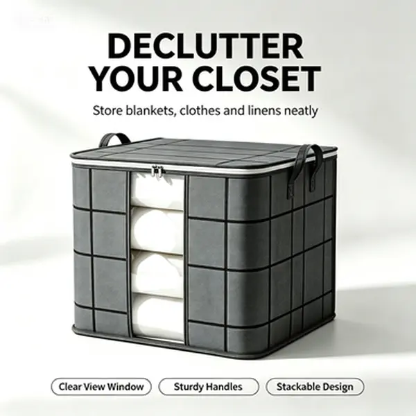 Clothing storage box with lid, extra-large capacity moving packing bag, wardrobe organizing storage box, clothing and quilt storage bag zipper gift tote option  travel electric wireless pump daypack casual clear backpack cleaning luxury stylish  kit pou