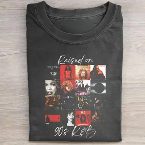 Vintage Raised on 90's R&B Graphic Tee - Aaliyah Album - 90's R&B Shirt for Women - Queen of R&B Shirt - Gift T-shirt - Top Menswear Womenwear Streetwear
