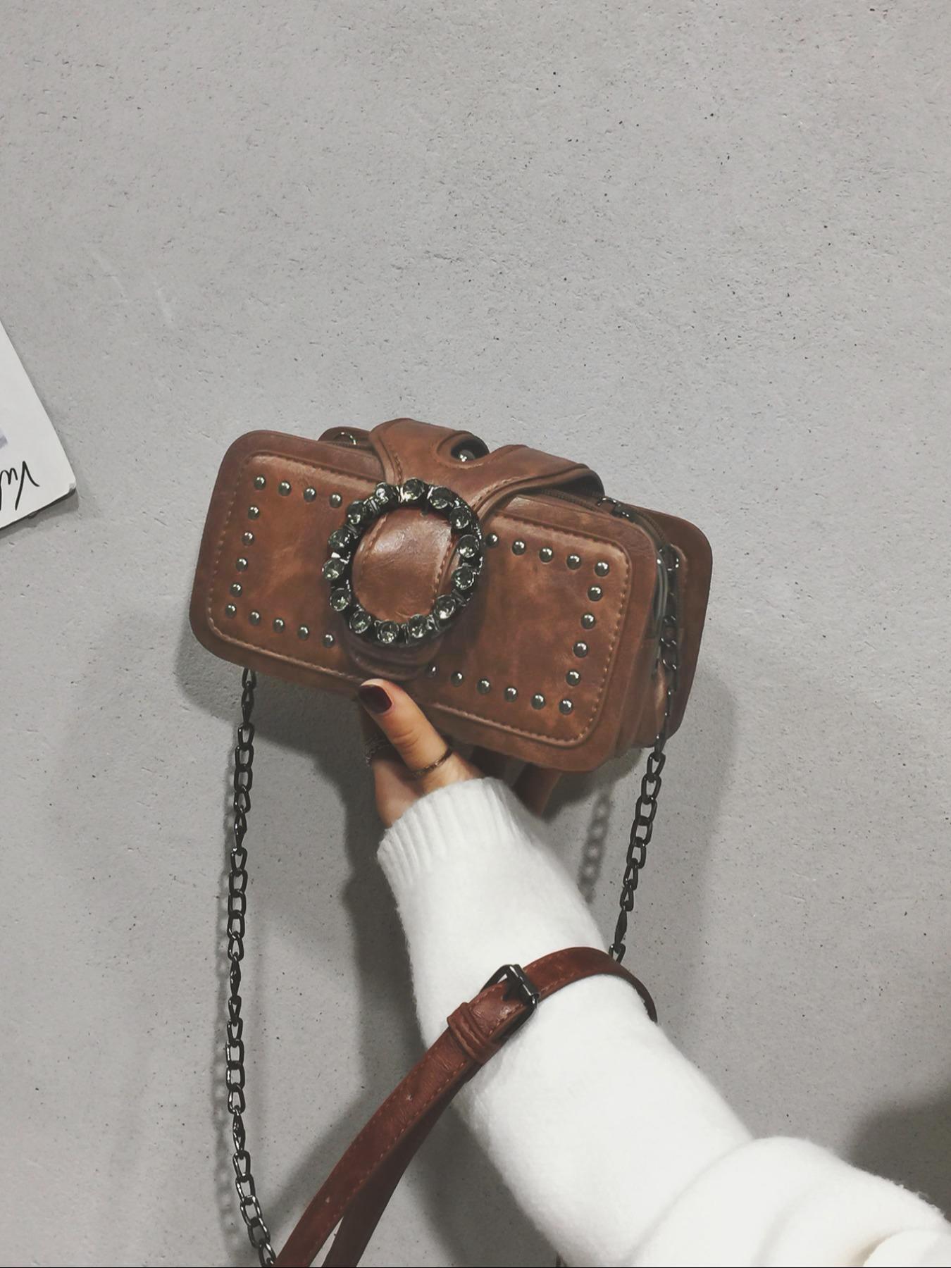 Women's Elegant Chain Strap Crossbody Bag, Fashionable Shoulder Bag for Daily Used, Casual Trendy Versatile High-quality Daily Commuting Bag, Adjustable Crossbody