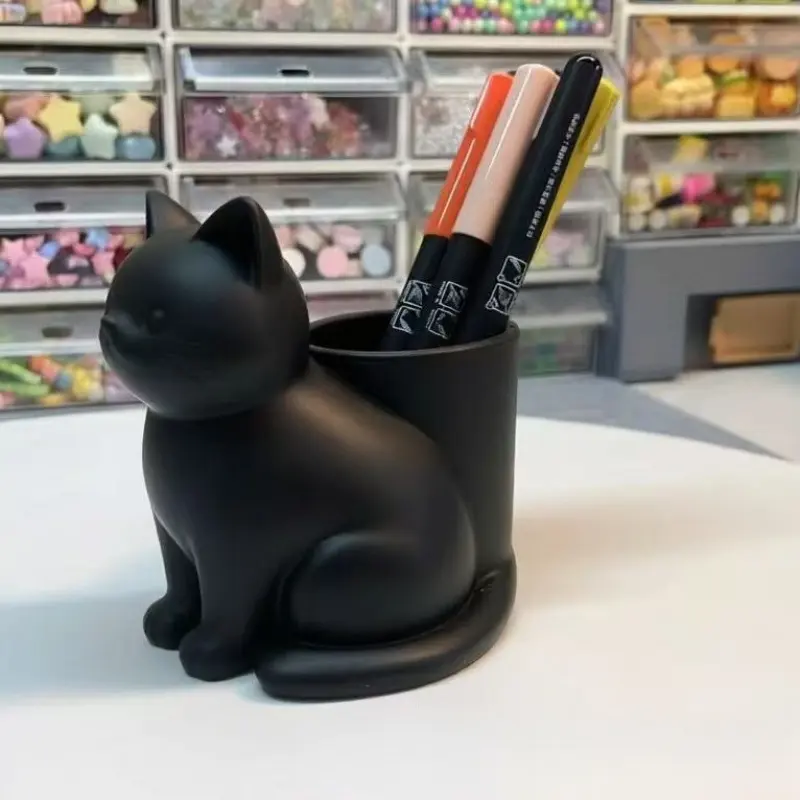 3D Printed Animal Theme Cat Pen Holder, Compact Stationery Storage Box for Camp Kitchen Camping & Hiking Sports & Outdoor Use