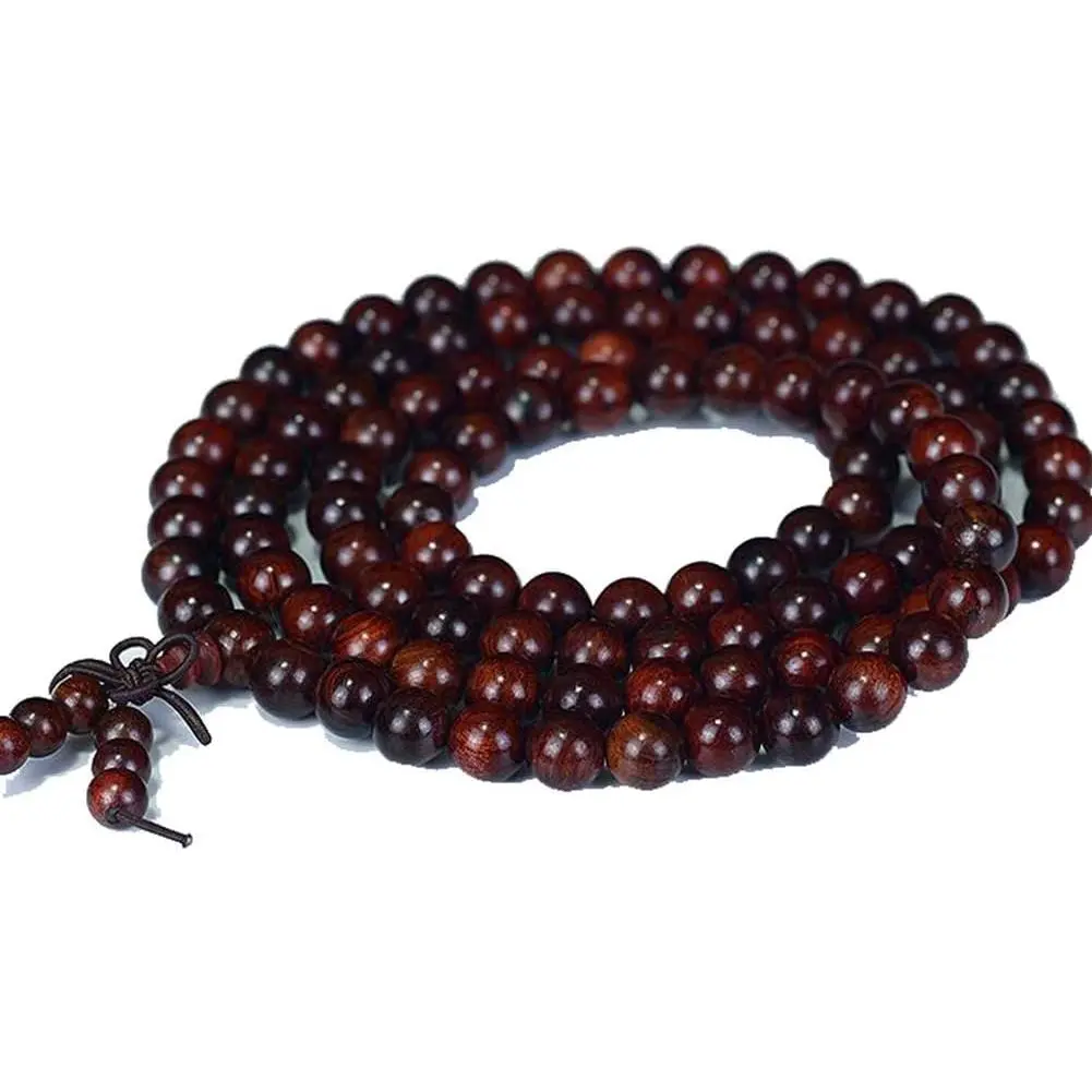 108 Tibetan Buddhism Prayer Mala Meditation Beads Necklace |  Fragrant Mahogany 108 Mala Meditation Beads Tibetan Buddhism Prayer Beads Round Polished Rosary for Men Women