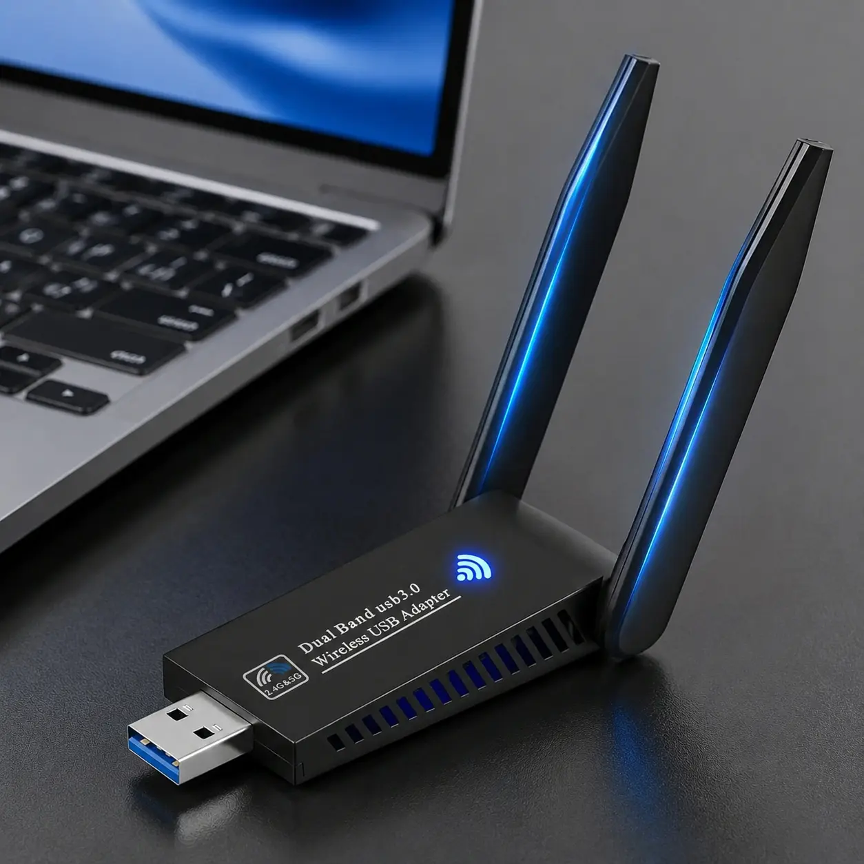 1300Mbps High-Speed USB WiFi Adapter for Desktop PC Laptop | Dual Band 5GHz 2.4GHz with High Gain Antenna | Compatible with Windows 11/10/8/7 Vista XP | Stable Wireless Network Connection