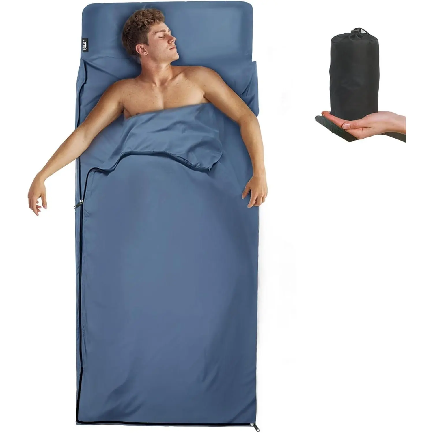 Sleeping Bag Liner, XL Travel Sheet & Camping Sheet for Backpacking, Hotel, Hostels & Traveling, Comfy & Easy Care, 4 Seasons Warm Cold Weather