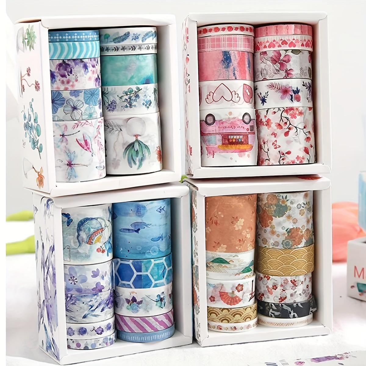 Washi Tape Set, 10 Rolls/box Random Color Cute Illustrations Pattern Washi Tape, DIY Decorative Tape for Scrapbooking, Journaling, Gift Wrapping, Gift, Scrapbook Materials, Scrapbook Accessories