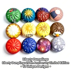 Fidget Toy12pcs Usa 250th Anniversary Slow Rebound Bao Squishy, Random 12 Designs, Sensory Toy, Patriotic Dumpling Squishy