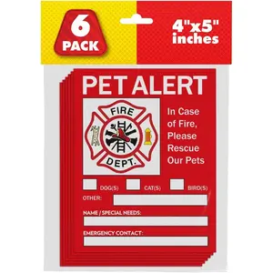 Pet Alert Safety Fire Rescue Sticker - Save Our Pets Emergency Inside Decal - House Home Window Door Sign
