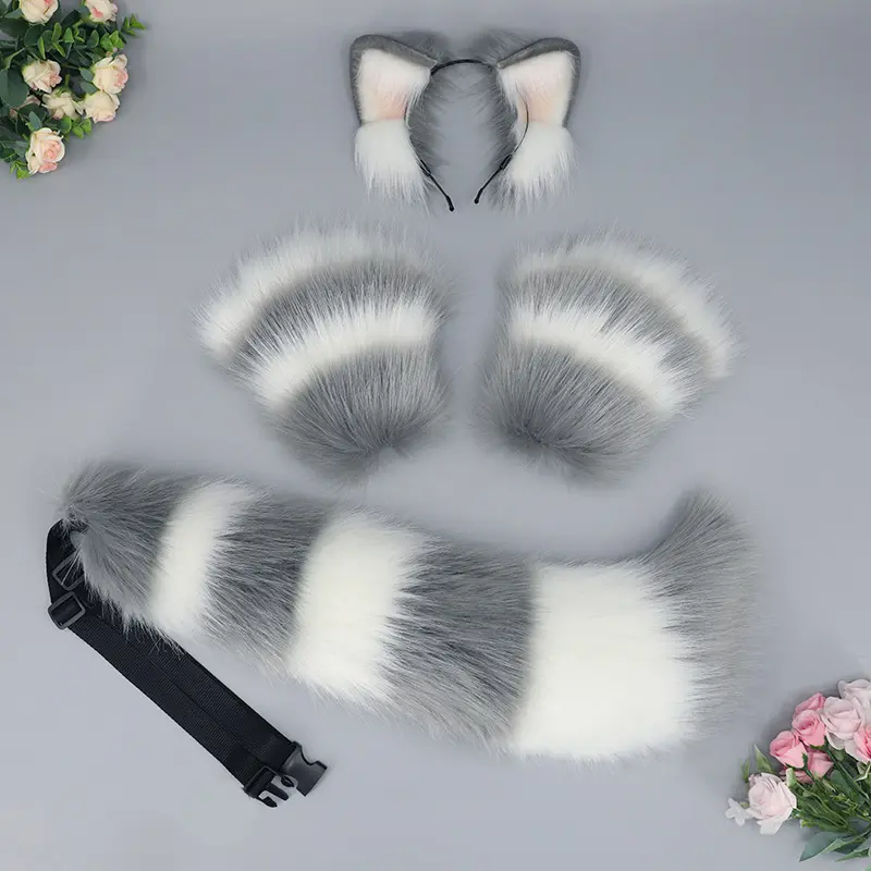 Vibe Fox Ears Headbands Holiday Party Dress Up Props Halloween Wolf Ears Headgear Cat Ears Headbands