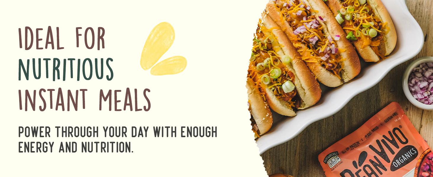 BeanVIVO (6) Organics Plant based Protein Three Bean Vegan Chili  Good Source Fiber  Nutritious  Microwave Meal  GlutenFree Plant Food  10 OZ