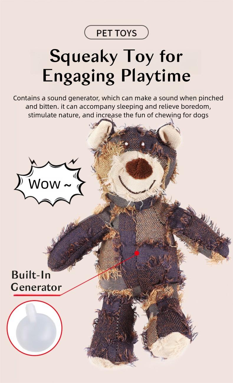 Durable Bear Dog Toy – Chew-Resistant Plush, Built-In Dental Ribs, Indestructible for Heavy Chewers (Squeaker Inside) Durable Bear Dog Toy – Chew-Resistant Plush, Built-In Dental Ribs, Indestructible for Heavy Chewers (Squeaker Inside)