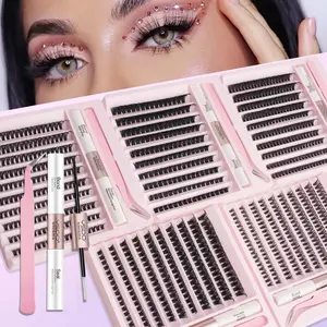 120D Individual Cluster Eyelashes Kit 200Pcs Bulk Self-Stick Section Lashes DIY Eye Lash Extensions
