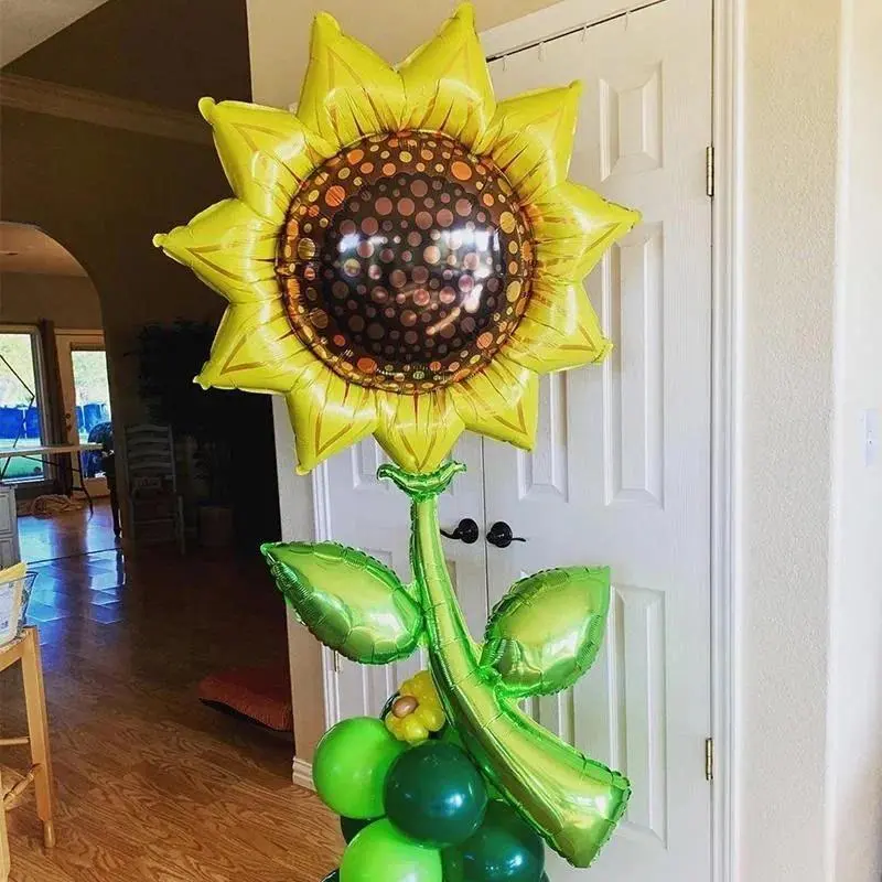 Beautiful Aluminum Flower Shape Foil Balloons Rose Sunflower Birthday Party Decor Colorful Home Decoration Holiday Baby Shower
