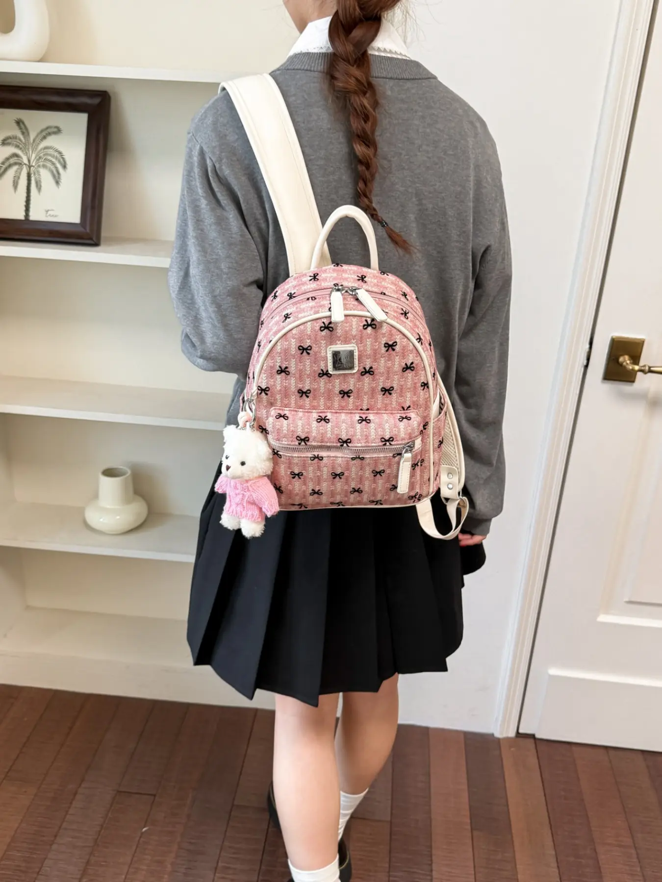 2026 French Style Butterfly Print Backpack, Lightweight Small Shoulder Bag, Casual Shopping Outing Women's Bookbag, Trendy and Portable
