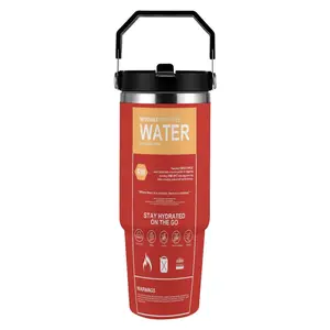 Fire Extinguisher Style Water Bottle, Creative Fire Hydrator 40oz Tumbler, Unique Red Emergency Design Cup, Funny Gift for Firefighters, Insulated Stainless Steel Travel Mug, 40oz Large Capacity Hydration