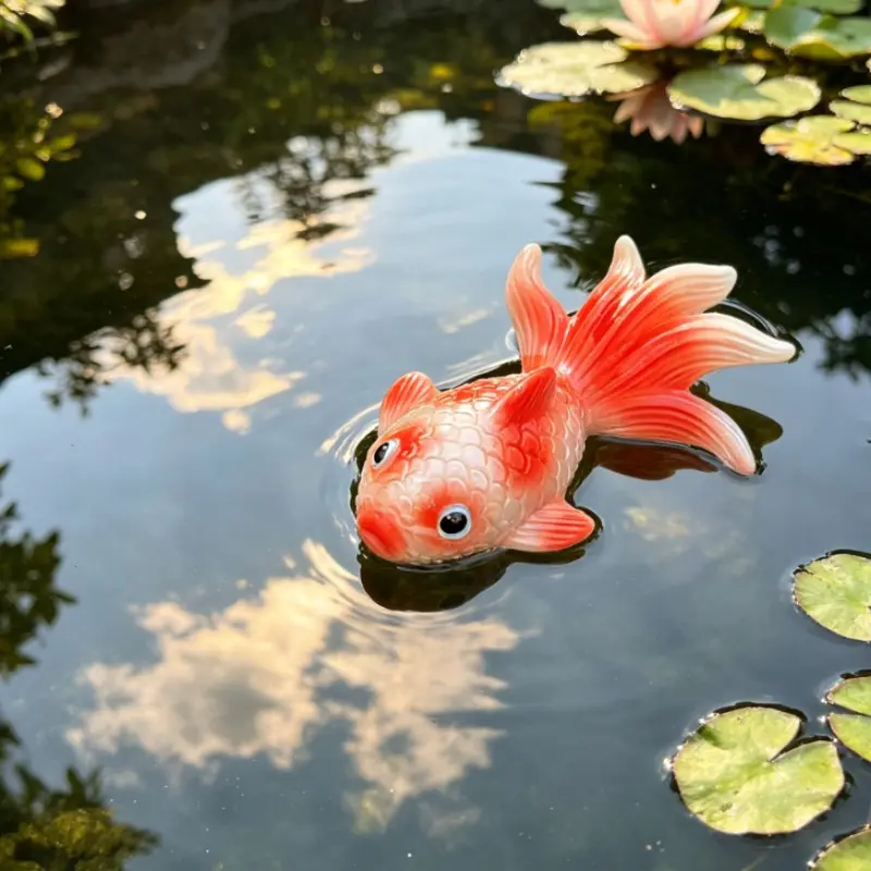 Resin Floating Goldfish Ornament, Waterproof Design, Aquarium Pond Garden Water Feature Decor, Gift for Fish Enthusiasts