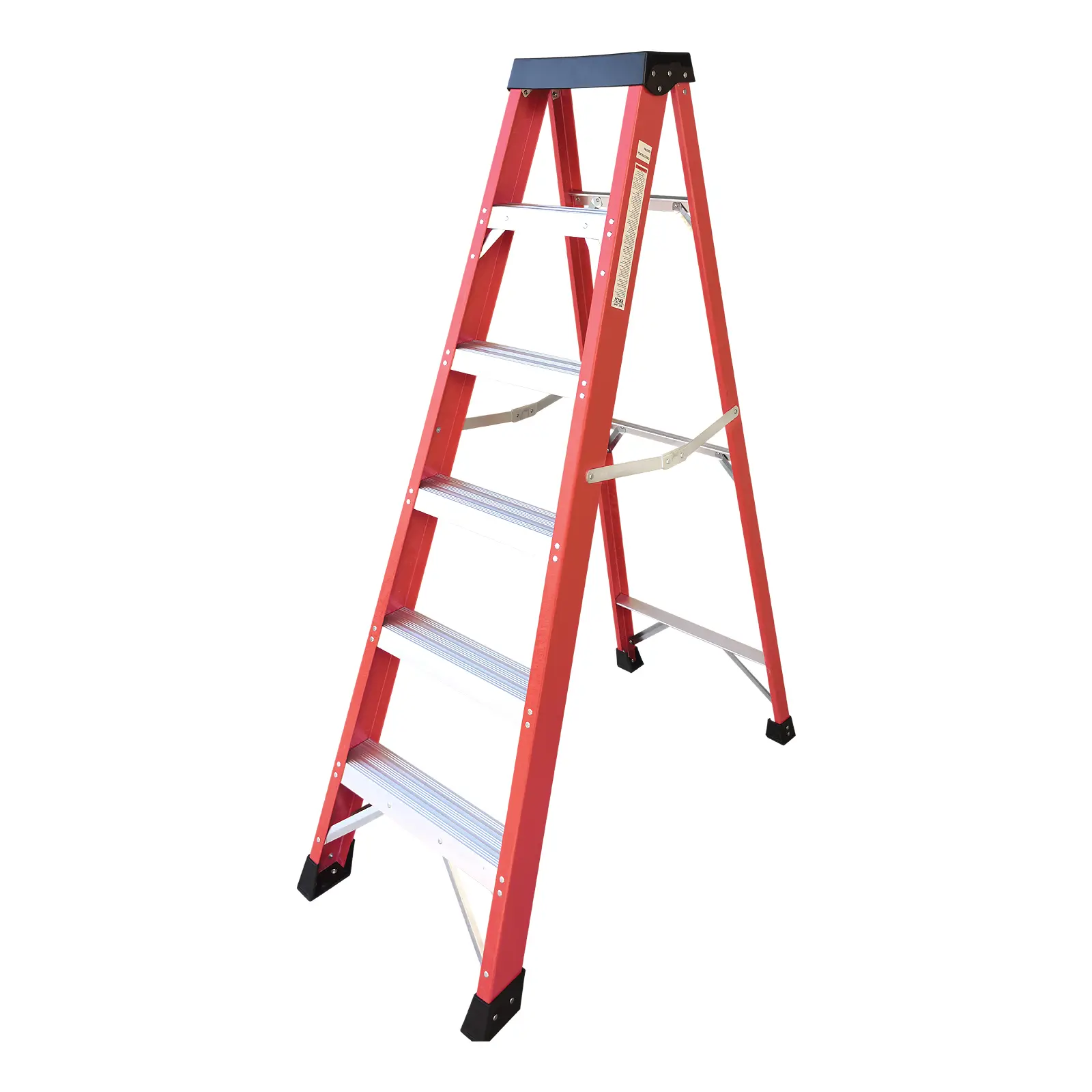 ARCH Fiberglass Step Ladder 64.56 Inch Red Non-Conductive Insulated Single Side Ladder 330 lb Capacity with Non-Slip Rubber Feet for Electrical Engineering Home Improvement Garage Warehouse Indoor Outdoor Use, Red Color Options, Aluminium Alloy/Fiber
