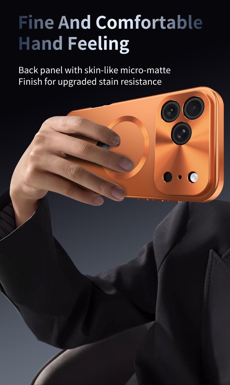 【Metal + Plastic No All Metal】Metal Frame iphone 17 Pro Max Case Purple Full Coverage Privacy Screen Lens Protection Magnetic TPU Back International Warranty Phone Cases phone case 17 pro max