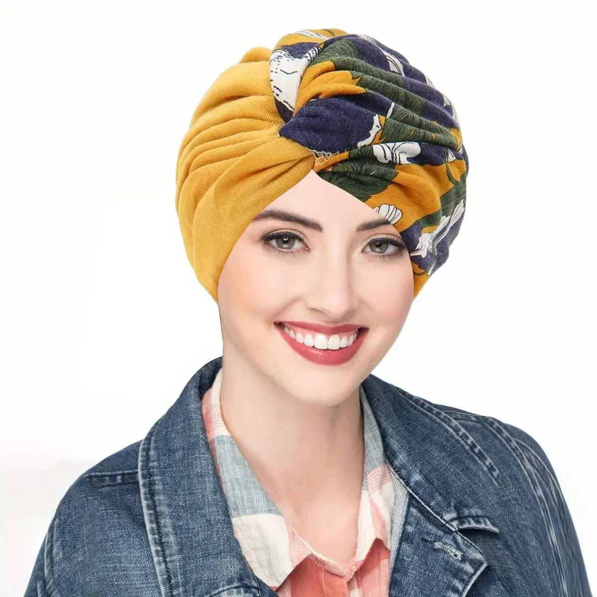 New Patchwork Floral Headscarf Hat, Fashion Women's Hair Scarf, Multi-Color Twist Cap, Soft Chemotherapy Hat, Muslim Hijab, Elastic Comfortable