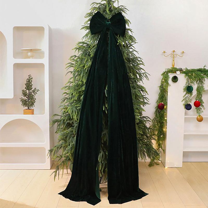 Large Wine Velvet Bow Tie, Christmas Tree Decoration, Holiday Window Hanging Ornament, Festive Home Decor Accessory, Wine Bottle Ornaments