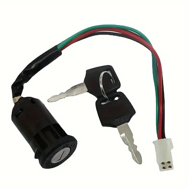 Universal Motorcycle Ignition Switch, Electric Door Lock, Electric Start Atv Key, Compatible with Honda Yamaha Kawasaki Suzuki Ktm