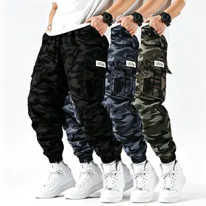 Men's Camo Regular Fit Cargo Jogger Pants, Lightweight Thin Non-Stretch Breathable Fabric, Drawstring Waist & Flap Pockets, All-match for Spring Fall Sports Outdoor Daily Wear Menswear Trouser Camouflage