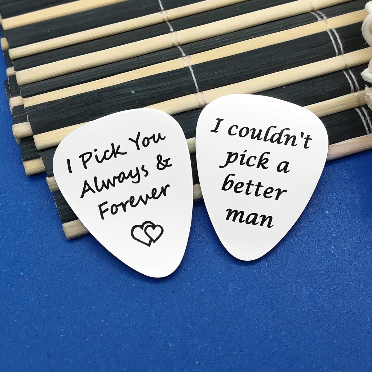 Guitar Pick, Stainless Steel Guitar Pick, Engraved Heart Guitar Pick, Music Accessories for Birthdays, Anniversaries