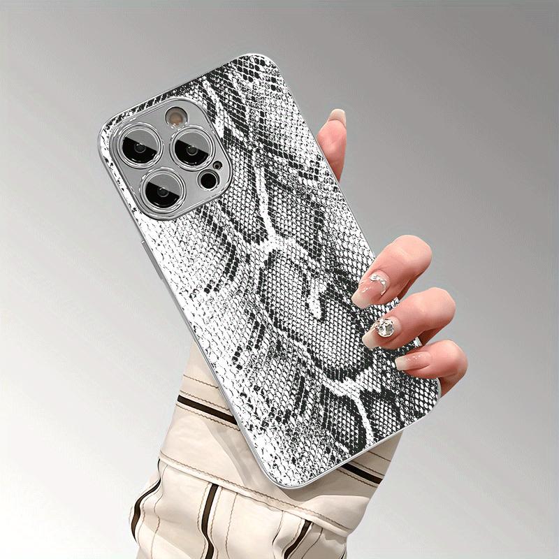 Premium Snake Skin iPhone Case with Electroplated Edges - Trendy Luxury Style for iPhone 17/16/15 Pro Max 14 Plus/13/12/11 Pro Air