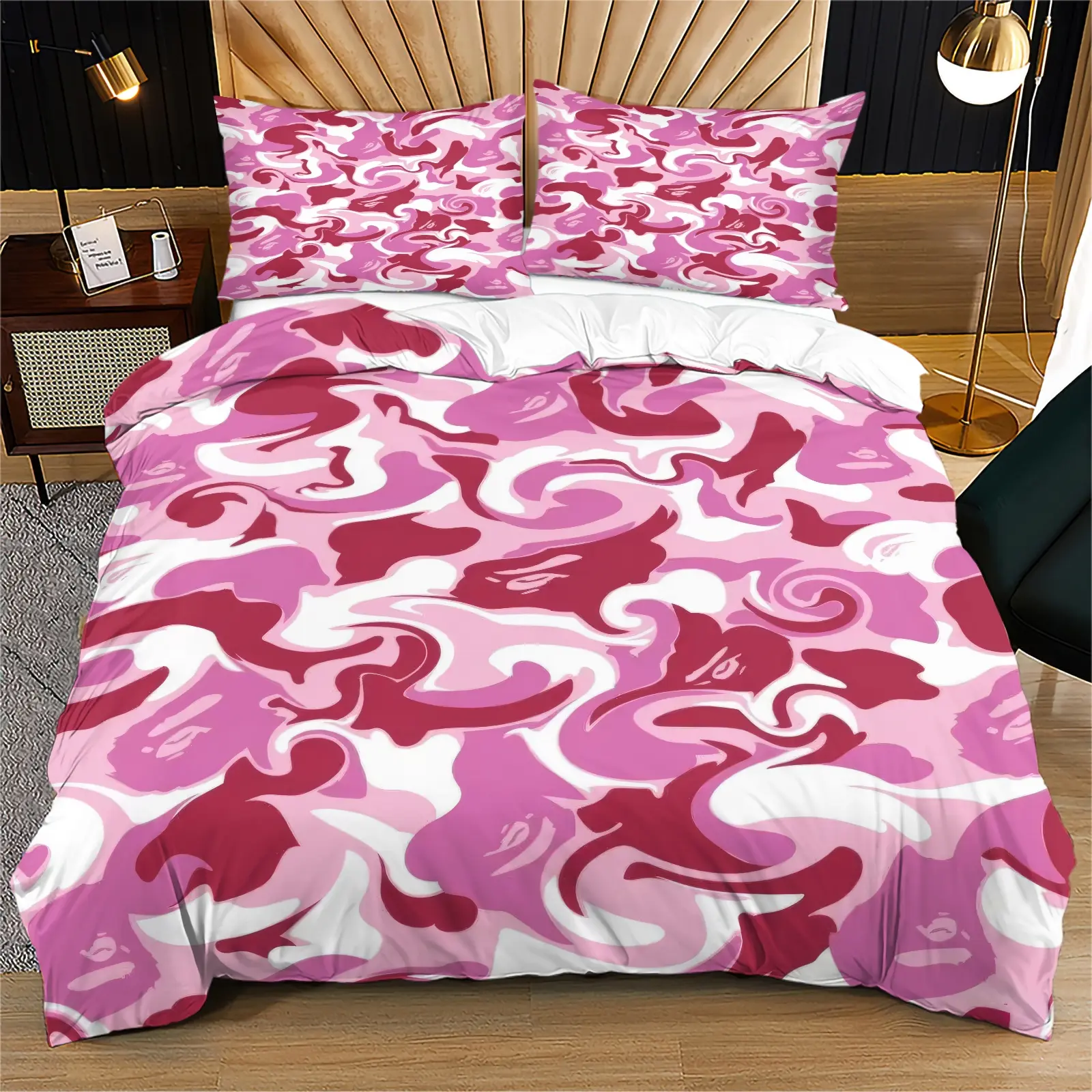 Pink Marble Swirl Liquid Abstract Print Duvet Cover Set, 1 Duvet & 1-2 Coreless Pillowcasest, Abstract Gradient Fluid Art Print Bed Set All Size, Soft Breathable Fluid Art Duvet , Y2K Aesthetic Home Decor For Girls