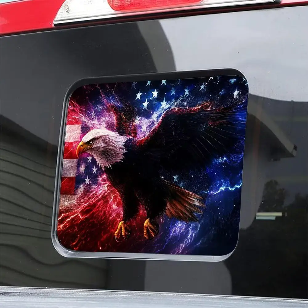 American Flag Eagle Sliding Rear Window Decals for Trucks, Patriotic Lightning Automotive Decal for Truck Back Middle Window, Car Decor Perforated Vinyl Window Film Sticker