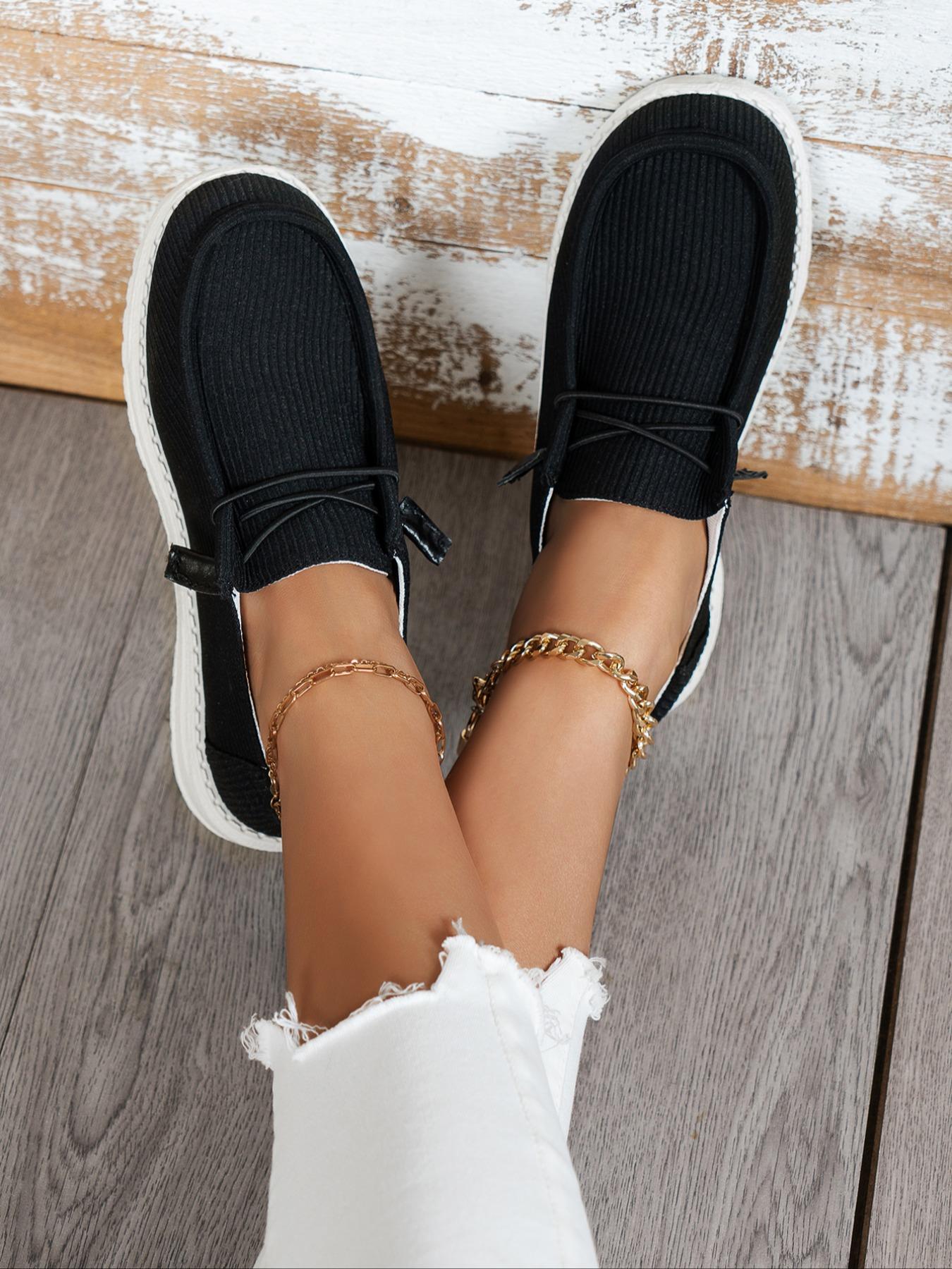Women's 1 Pair Minimalist Fabric Slip Ons Casual Plain Round Toe Slip-on Shoes, Casual Comfortable Versatile Soft Sole Shoes For Daily Wear