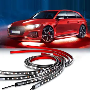 RGB Car Underglow Strip Light Kit, 4 Counts/box Waterproof IP68 LED Light Strip with APP Control, Decorative Light for Truck, SUV, Golf Cart, Boat, Led Car Ambient Light