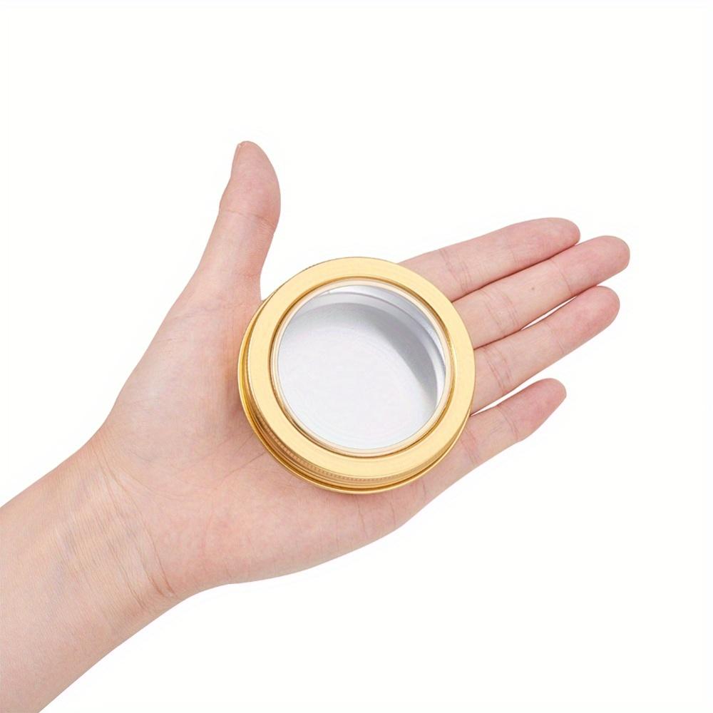 For Home Storage, Travel Organization & DIY Crafts, Classification Storage Solution, Gold Round Plastic Storage Jars, Transparent Window Lid Stackable, Effortlessly Handle Small Item Classification Storage, 14 Pack