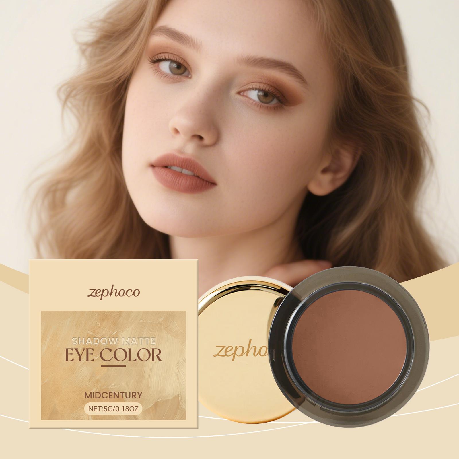 Matte Single-Color Eyeshadow (Midcentury), Natural Color Display, Not Easy To Smudge, Portable For Touch-Up Eyeshadow