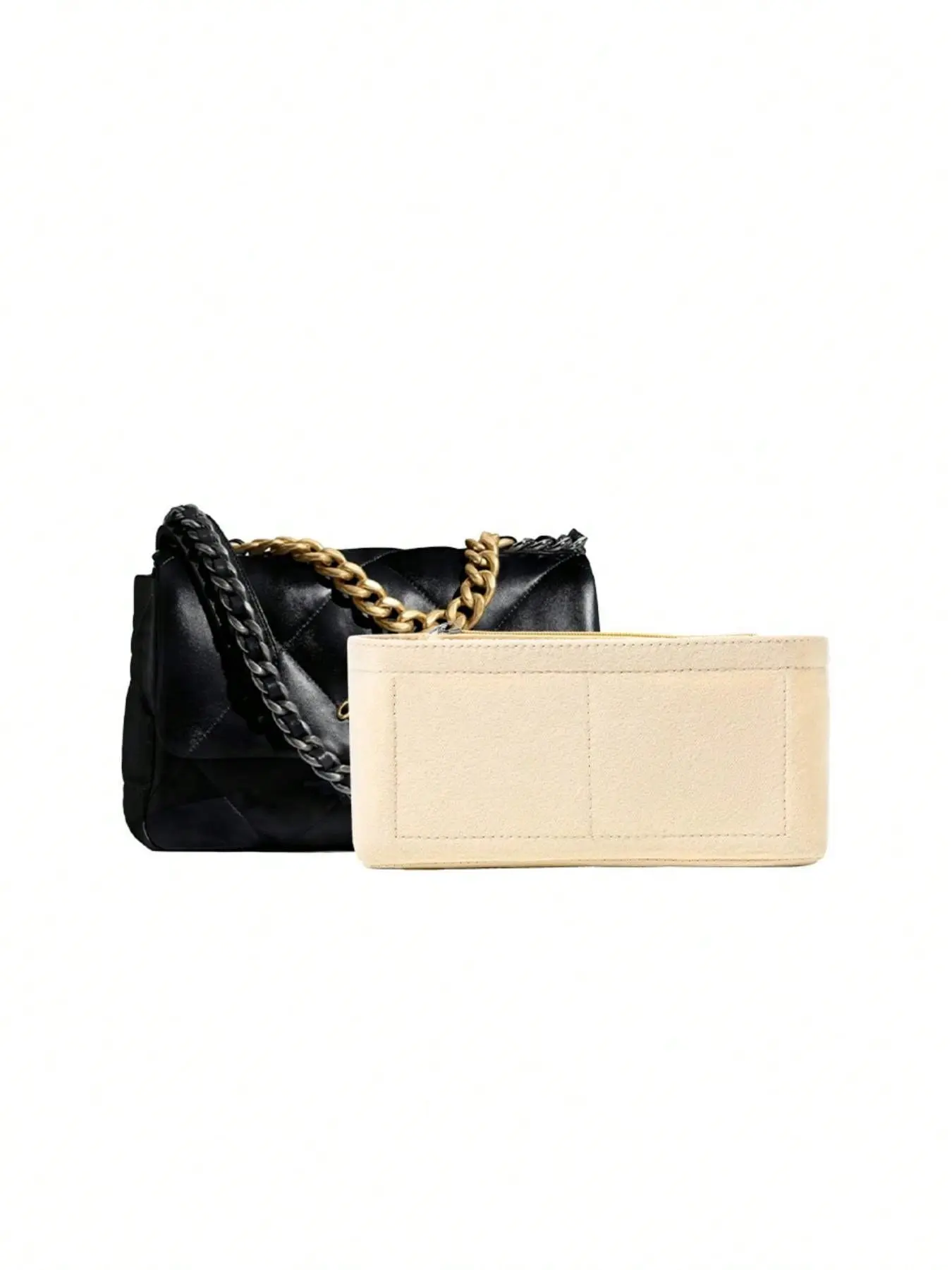 Women's High-End Small Handbag Liner, Zippered Inner Pouch, Compatible with Gg Marmont Matelasse, Crossbody Bag Organizer