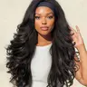 Headband Yaki Curly  Wig 26 Inch Synthetic Half Wig Glueless  Wig with Filp Curls Curly Half Wigs For Black Women Daily Party Use