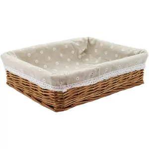 , Wicker basket, Rectangular Basket, Arts and Crafts.(Natural)