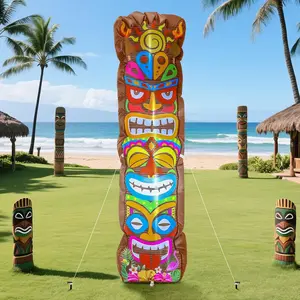5 ft Inflatable Tiki Decoration Outdoor Luau Hawaiian Inflatable Tiki Totem Flamingo Built-in LED Lights Blow up Luau Decor for Summer Beach Tropical Pool Yard Hawaiian Aloha Party Suppliesfidget toys