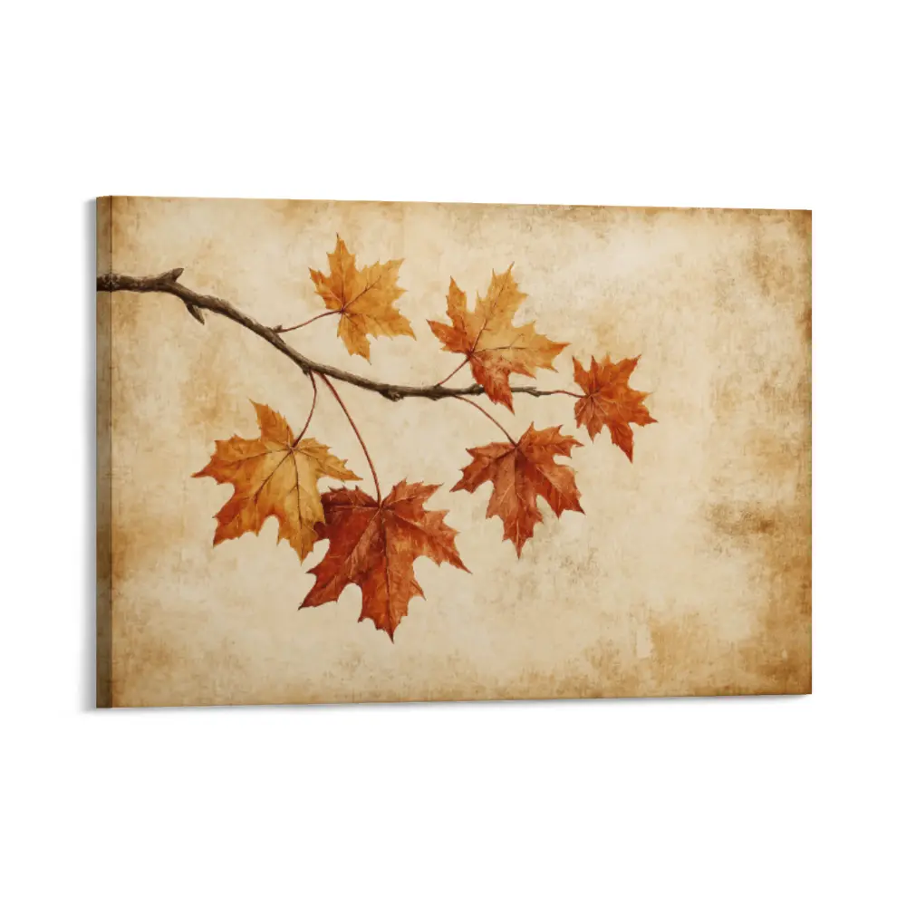 Rustic Autumn Maple Leaves Canvas Wall Art - Vintage Nature-Inspired Fall Decor for Cozy Seasonal Ambiance, Fall Wall Decor, Autumn Wall Art, Nature Canvas Print, Rustic Home Decor, Farmhouse Decor, Cozy Room Decoration classic western music