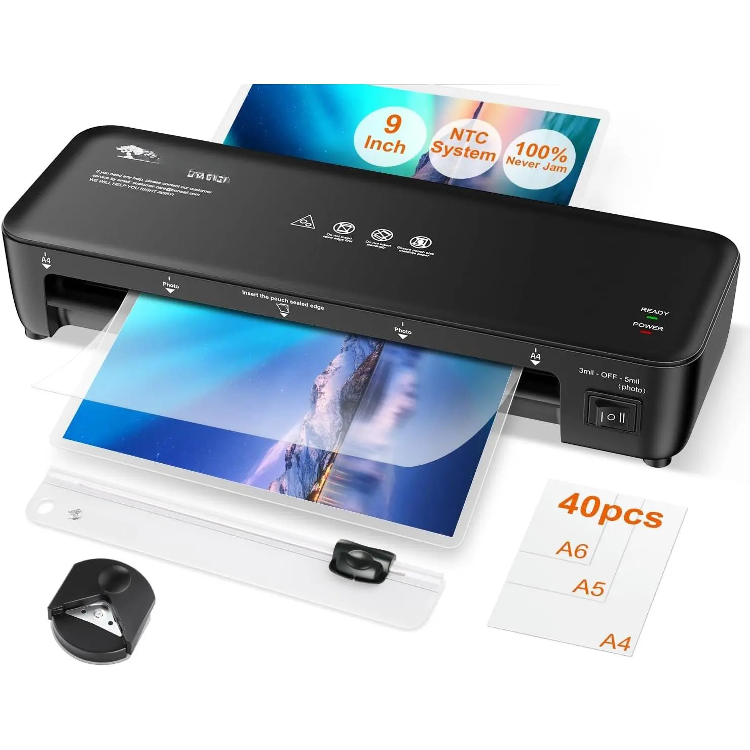 9-Inch 4-in-1 Laminator Kit with , Rounder & 40 Pouches