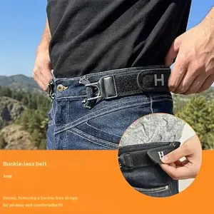 Set of 2 belt clips without buckle, tactical metal belt hook for elastic belts, invisible unisex no-buckle belts for work and EDC, gift for men and women, Valentine’s Day gift