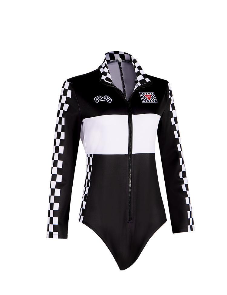 Women Racer Cosplay Costume Fashion Sexy Racing Queen Cosplay Uniform Suit One-Piece Training Racing Jumpsuits Halloween Costume