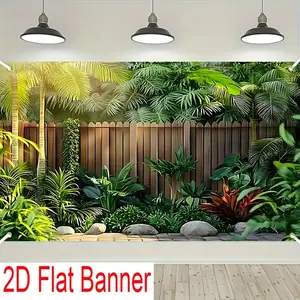 Lush Garden Backdrop Green Fence Nature Backdrop Botanical Background Cloth Garden Tapestry Wall Hanging Photography Background Polyester Fiber Wedding Birthday Party Outdoor Indoor Event Decor Studio Prop Scenic Wall